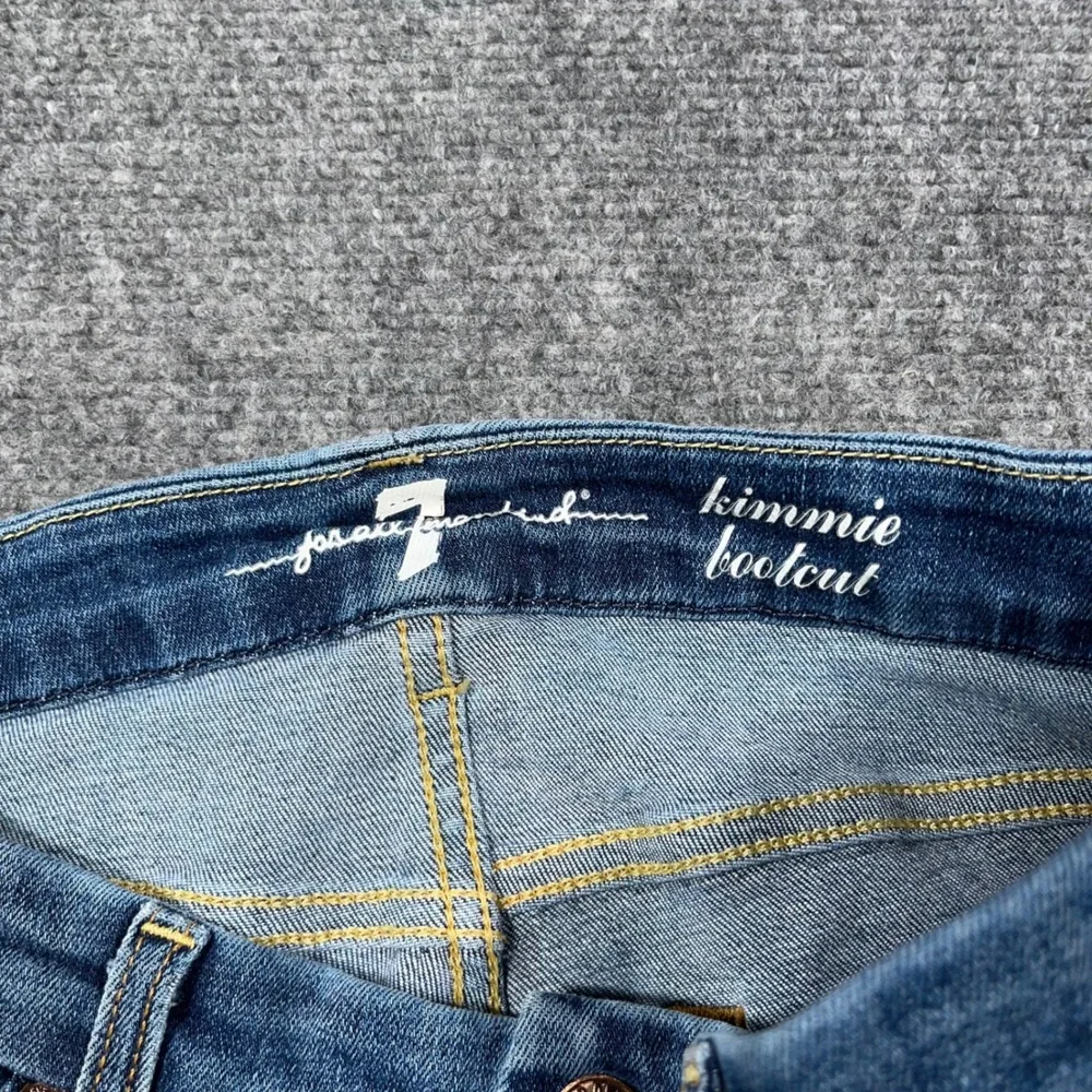 7 For All Mankind Kimmie Bootcut Jeans Womens 30x34 Stretch Medium Wash Blue - Picture 4 of 11